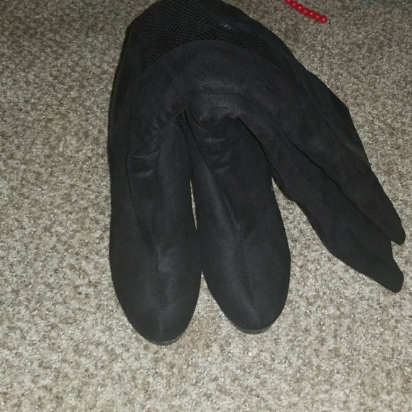 Suede and leather knee high boots - Picture 2 of 2